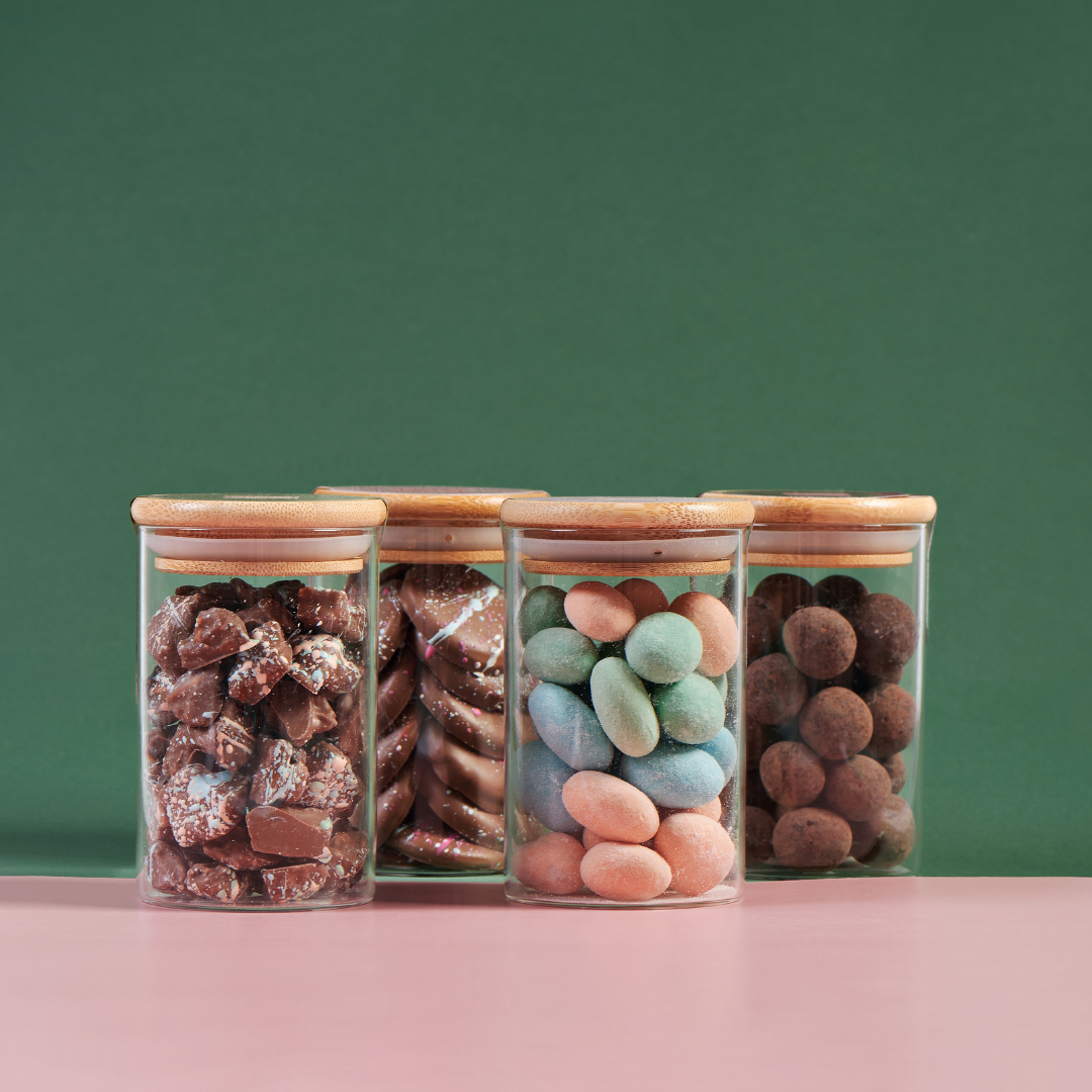 Praliné de Amêndoas Banhado em Chocolate ao Leite - Vidro 150g