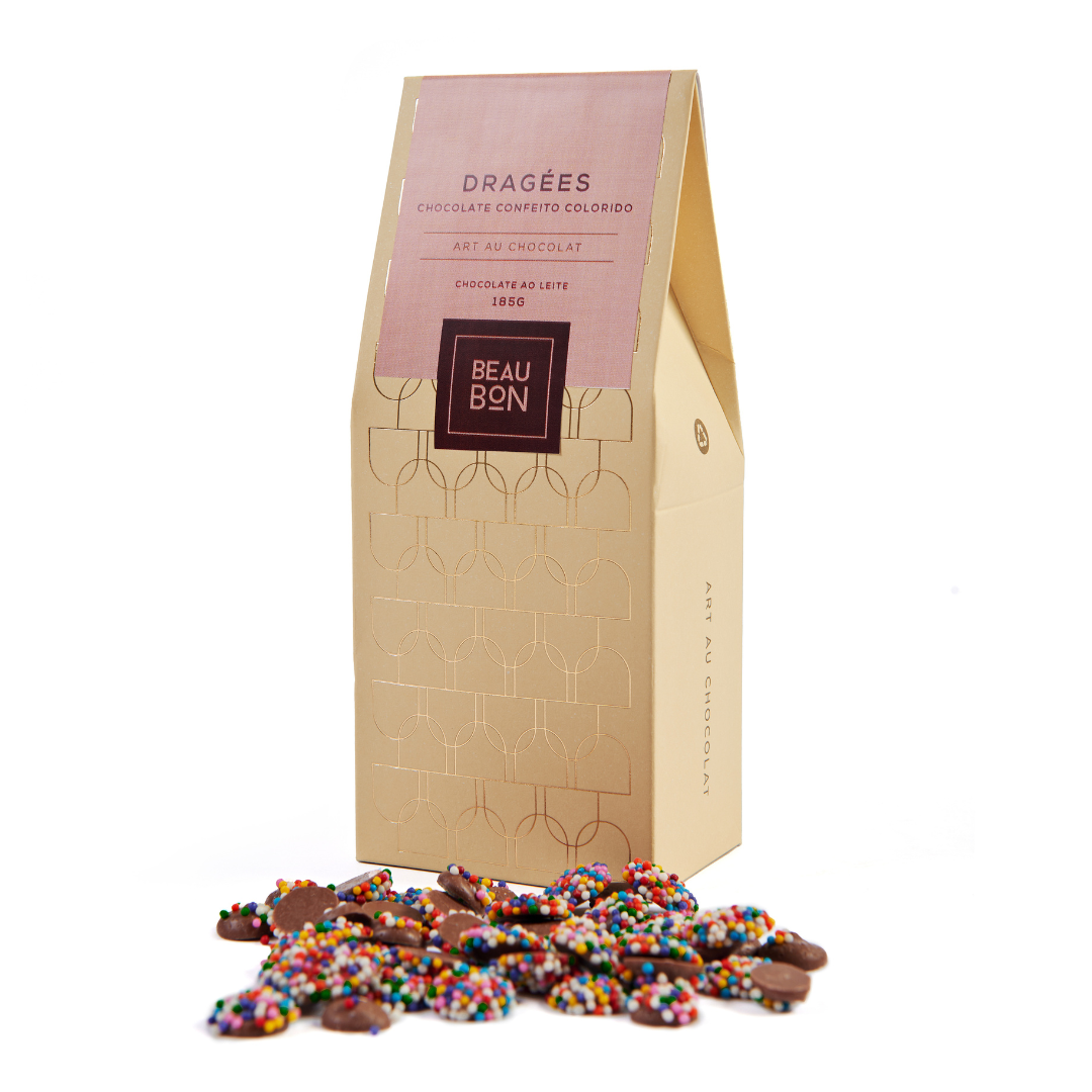 Drágeas de Chocolate ao Leite com Confeitos Coloridos 185g