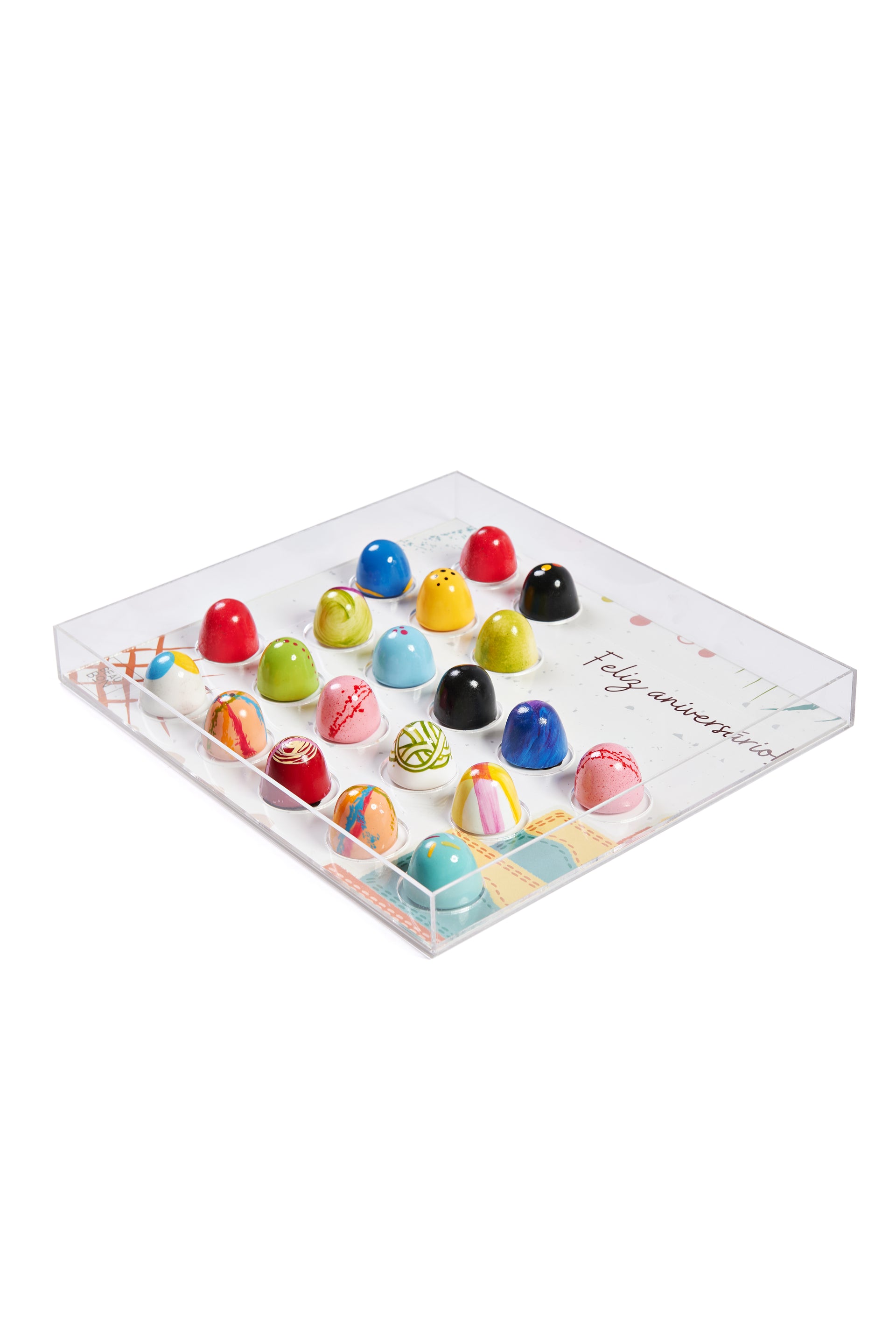 Caixa Temática Acrílico 20 Beaubons - FELIZ ANIVERSÁRIO